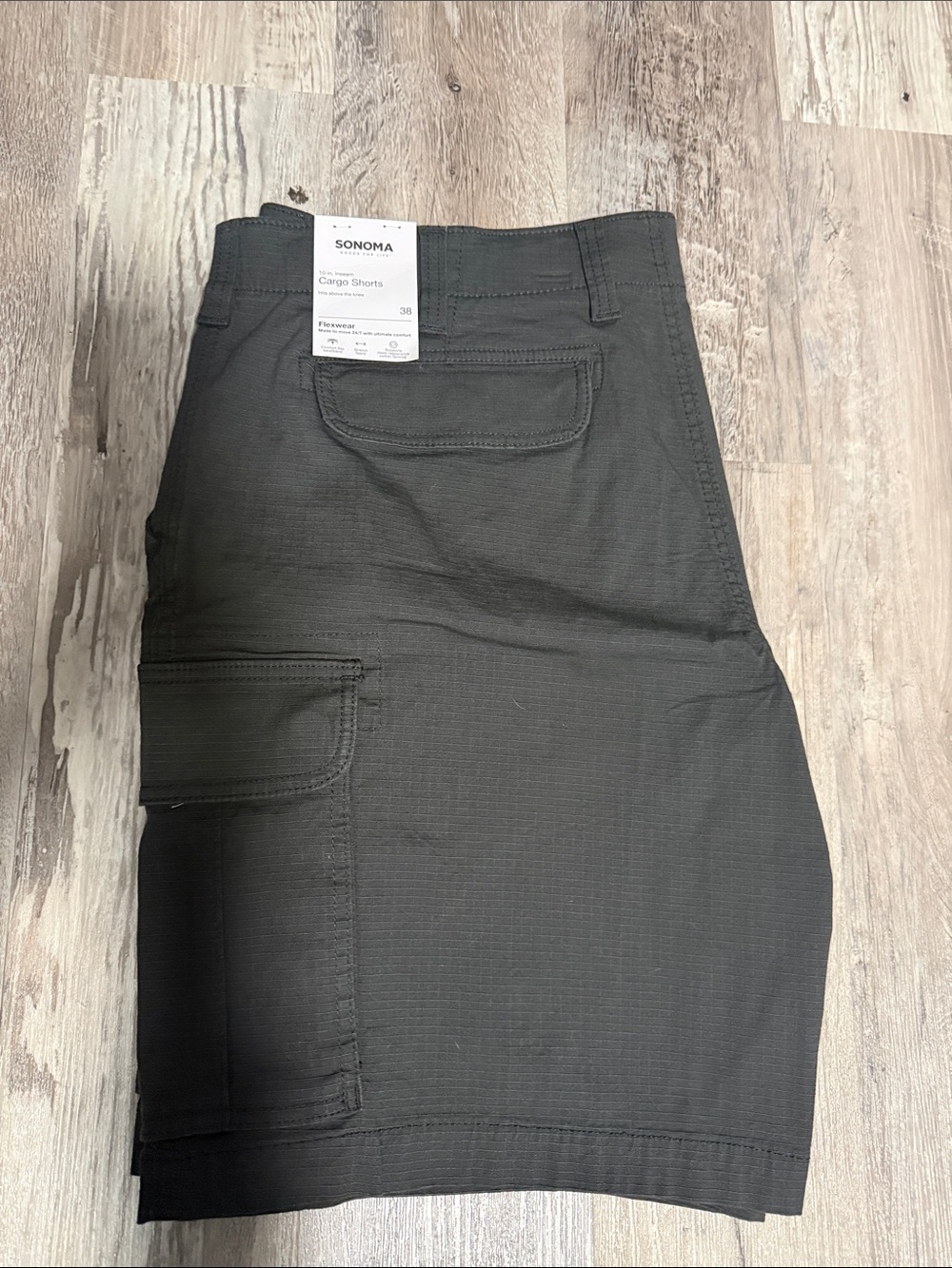 SONOMA Black Men's Cargo Shorts with Flap Pockets